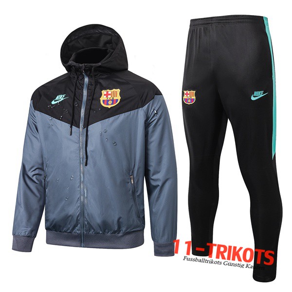 Neuestes Fussball FC Barcelona Trainingsanzug Windjacke Schwarz 2019 2020 | 11-trikots