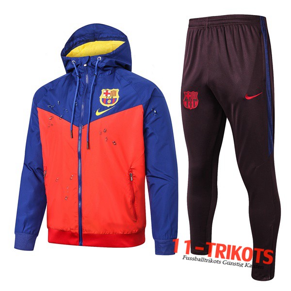 Neuestes Fussball FC Barcelona Trainingsanzug Windjacke Blau Orange 2019 2020 | 11-trikots