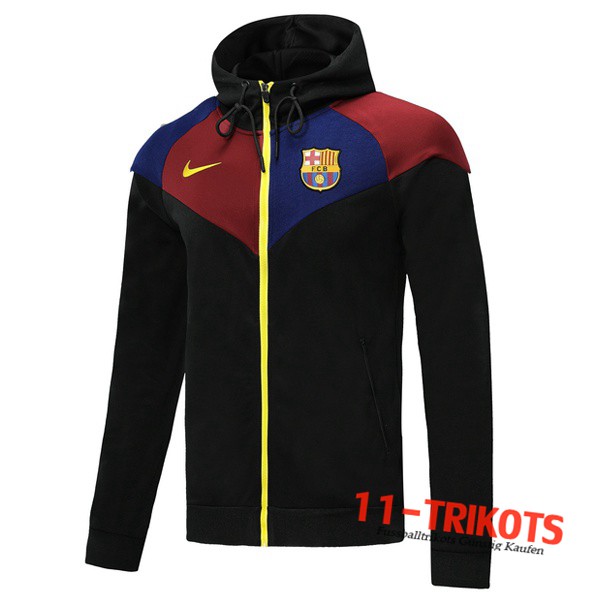 Chaqueta Futbol Con Capucha FC Barcelona Negro Azul Roja 2019 2020