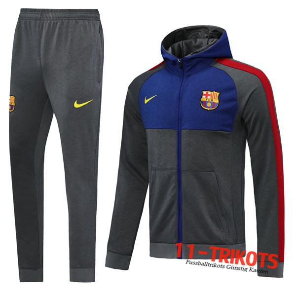 FC Barcelona Trainingsanzug mit Kapuze Grau 2020 2021 | 11-trikots