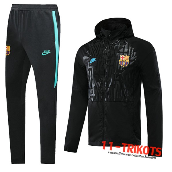 FC Barcelona Trainingsanzug Windjacke Schwarz 2020 2021 | 11-trikots