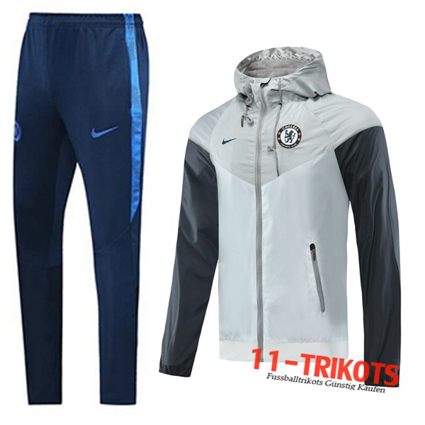 FC Chelsea Trainingsanzug Windjacke Grau 2020 2021 | 11-trikots