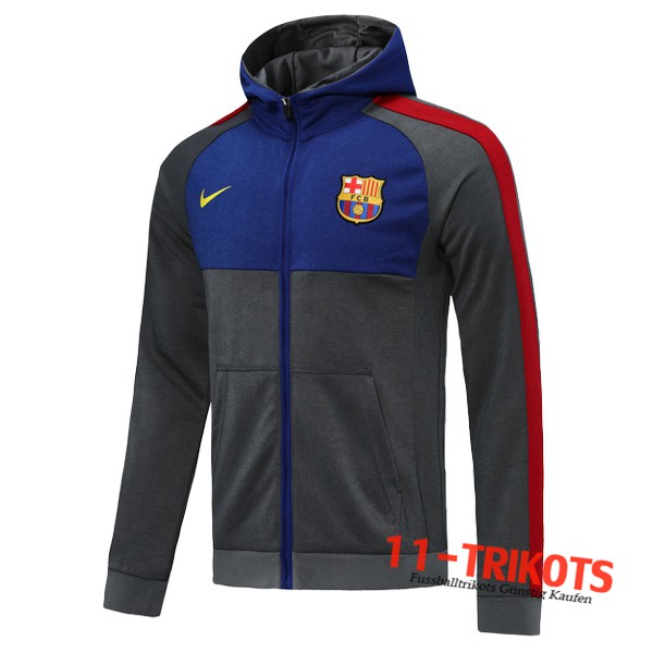 Chaqueta Futbol Con Capucha FC Barcelona Gris 2019 2020