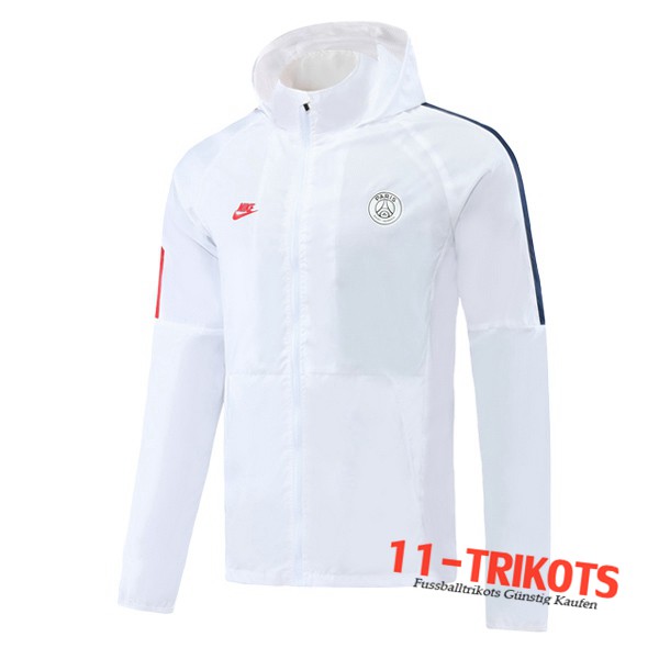 Neuestes Fussball Paris PSG Trainingsjacke Windjacke Weiß 2020 2021 | 11-trikots