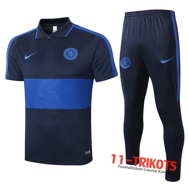 Neuestes Fussball FC Chelsea Poloshirt + Hose Königsblau 2020/2021 | 11-trikots