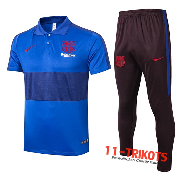 Neuestes Fussball FC Barcelona Poloshirt + Hose Blau 2020/2021 | 11-trikots