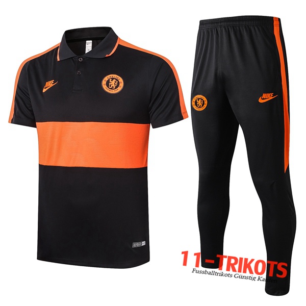 Neuestes Fussball FC Chelsea Poloshirt + Hose Orange 2020/2021 | 11-trikots