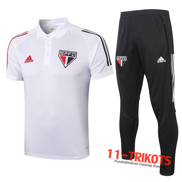 Neuestes Fussball Sao Paulo FC Poloshirt + Hose Weiß 2020/2021 | 11-trikots