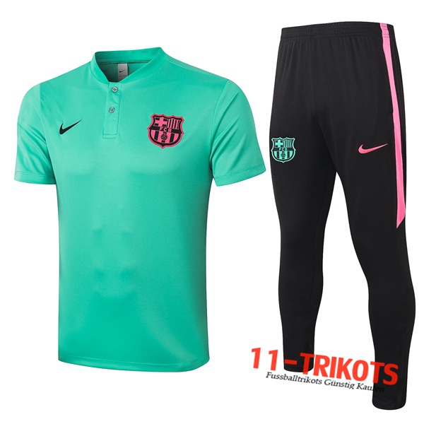 Neuestes Fussball FC Barcelona Poloshirt + Hose Grün 2020/2021 | 11-trikots