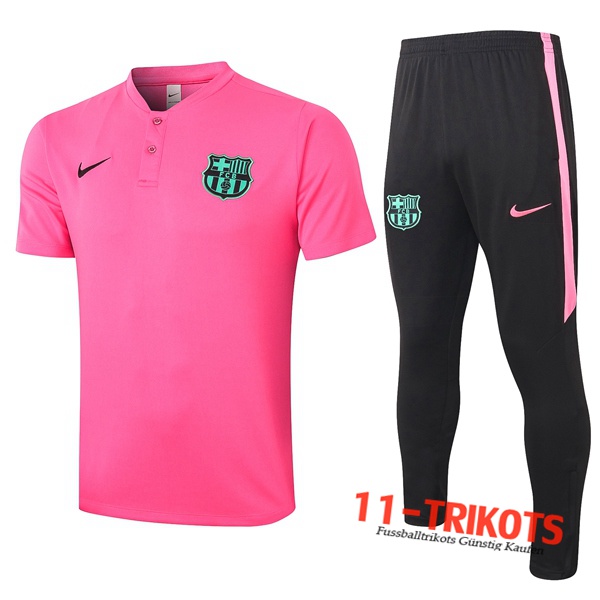 Neuestes Fussball FC Barcelona Poloshirt + Hose Rose 2020/2021 | 11-trikots