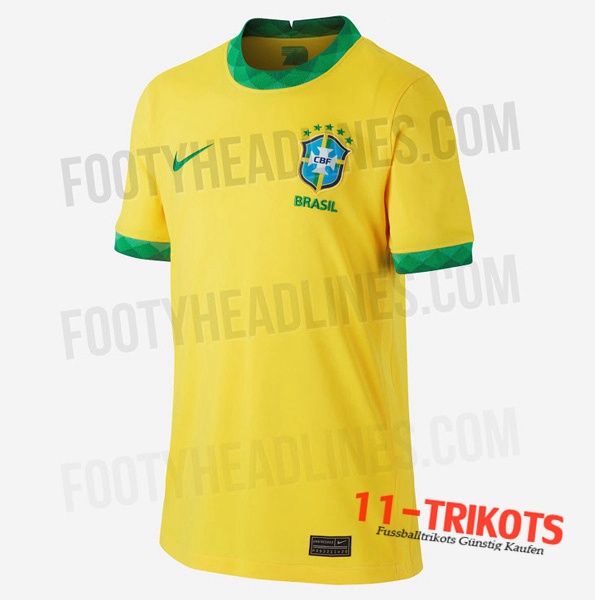 Neues Brasilien Heimtrikot Durchgesickerte Version 2020/2021 Kurzarm Herren Erstellen