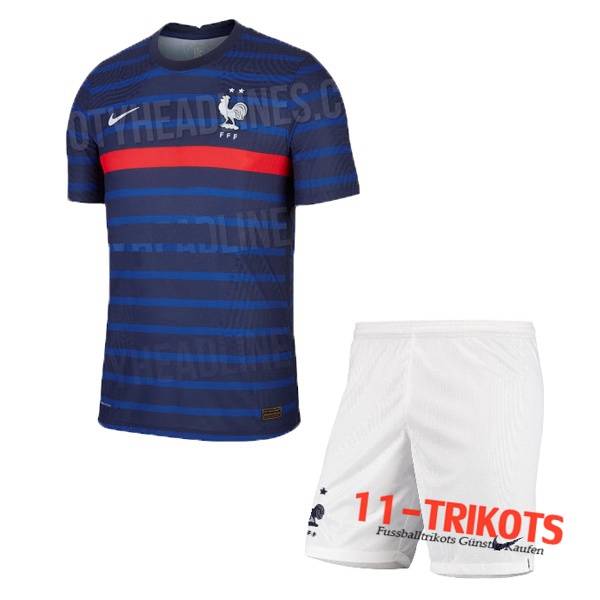 Neuestes Fussball Frankreich Kinder Heimtrikot Durchgesickerte Version 2020/2021 | 11-trikots