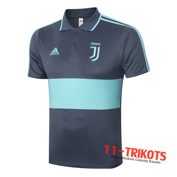 Neuestes Fussball Juventus Poloshirt Grau Blau 2020/2021 | 11-trikots