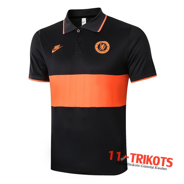 Neuestes Fussball FC Chelsea Poloshirt Orange 2020/2021 | 11-trikots