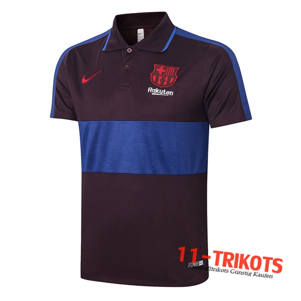 Neuestes Fussball FC Barcelona Poloshirt Marron Blau 2020/2021 | 11-trikots