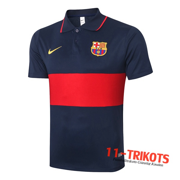 Neuestes Fussball FC Barcelona Poloshirt Blau Rot 2020/2021 | 11-trikots
