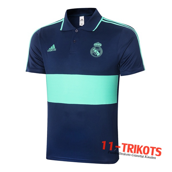 Neuestes Fussball Real Madrid Poloshirt Blau Grün 2020/2021 | 11-trikots