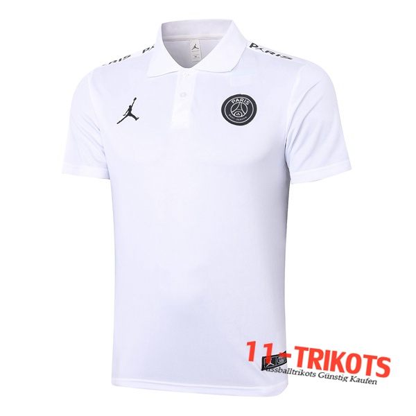 Neuestes Fussball Paris PSG Jordan Poloshirt Weiß 2020/2021 | 11-trikots