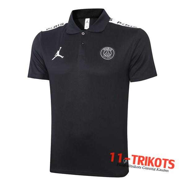 Neuestes Fussball Paris PSG Jordan Poloshirt Schwarz 2020/2021 | 11-trikots