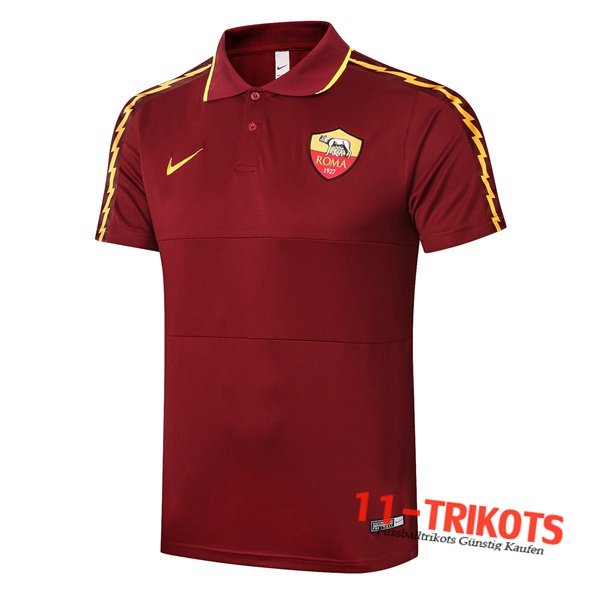 Neuestes Fussball AS Roma Poloshirt Rot Dunkel 2020/2021 | 11-trikots