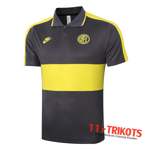 Neuestes Fussball Inter Milan Poloshirt Gelb 2020/2021 | 11-trikots