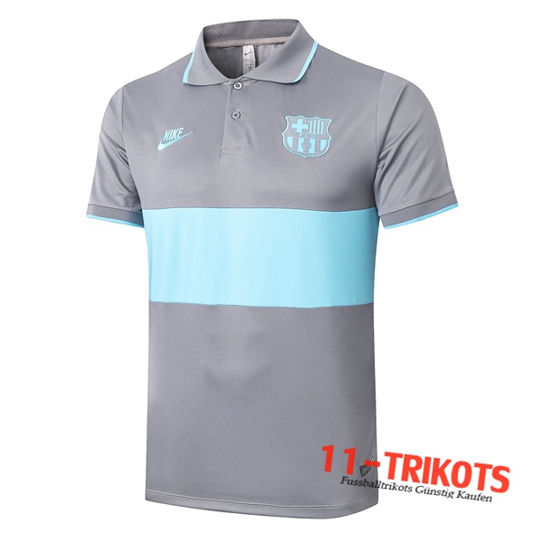 Neuestes Fussball FC Barcelona Poloshirt Grau Grün 2020/2021 | 11-trikots