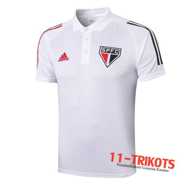 Neuestes Fussball Sao Paulo FC Poloshirt Weiß 2020/2021 | 11-trikots
