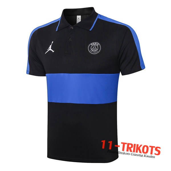 Neuestes Fussball PSG Jordan Poloshirt Schwarz Blau 2020/2021 | 11-trikots