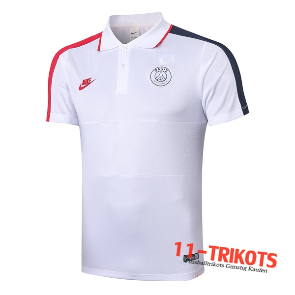 Neuestes Fussball Paris PSG Poloshirt Weiß 2020/2021 | 11-trikots