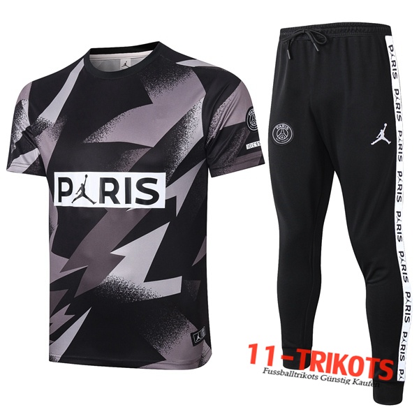 Paris PSG Trainingstrikot + Hose Schwarz Grau 2020/2021