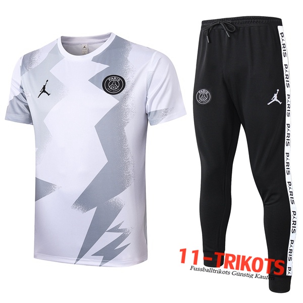 Paris PSG Jordan Trainingstrikot + Hose Weiß 2020/2021