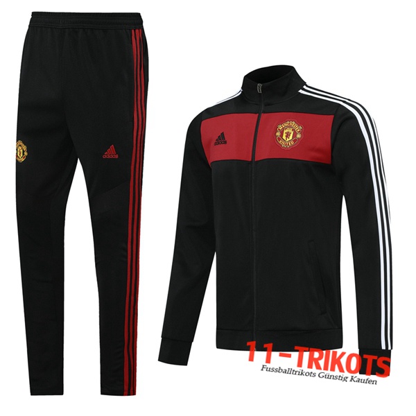 Manchester United Trainingsanzug (Jacke) Schwarz 2020 2021 | 11-trikots