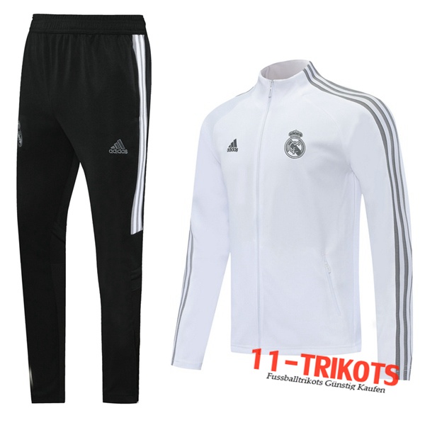 Real Madrid Trainingsanzug (Jacke) Weiß 2020 2021 | 11-trikots