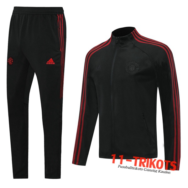 Manchester United Trainingsanzug (Jacke) Schwarz 2020 2021 | 11-trikots