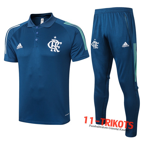 Neuestes Fussball Polo Flamengo + Hose Blau Royal 2020/2021 | 11-trikots