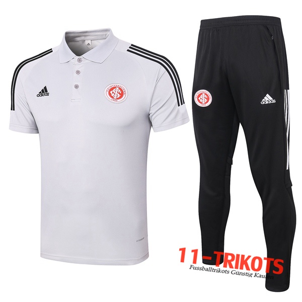 Neuestes Fussball Polo SC Internacional + Hose Grau Klar 2020/2021 | 11-trikots