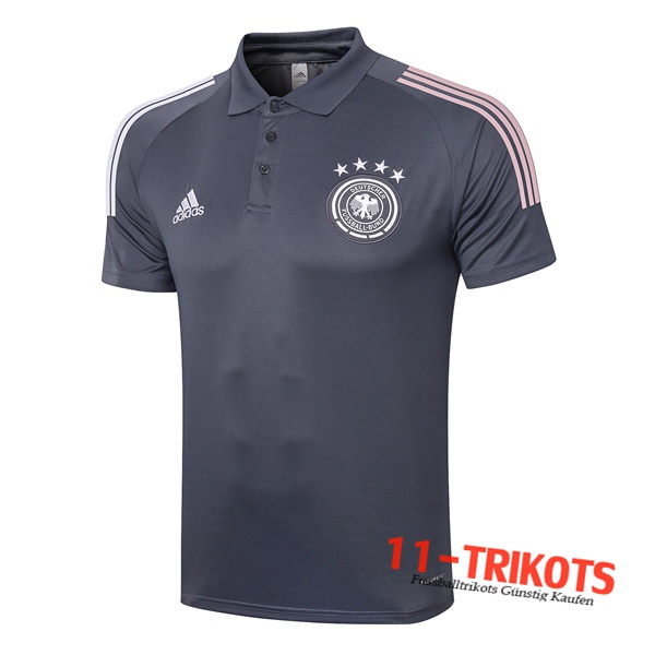 Neuestes Fussball Polo Deutschland Grau Dunkel 2020/2021 | 11-trikots