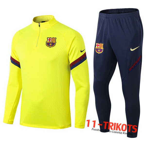 Neuestes Fussball FC Barcelona Trainingsanzug Gelb 2020 2021 | 11-trikots