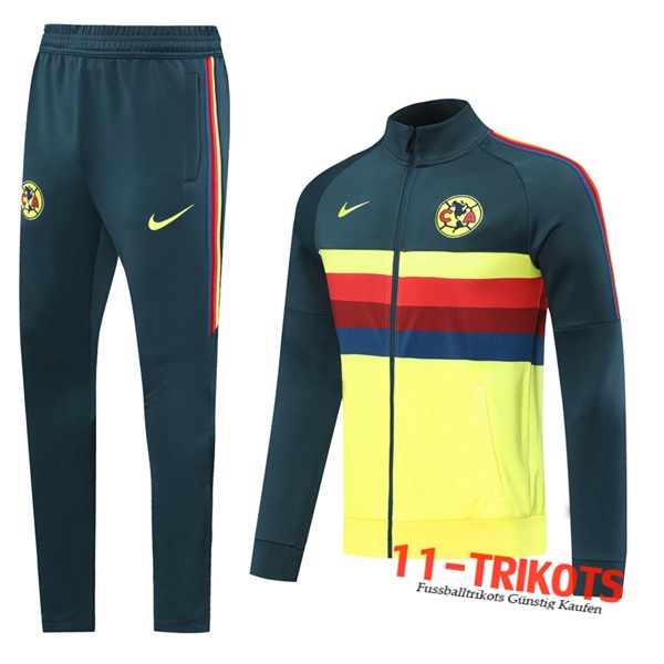 Neuestes Fussball Club America Trainingsanzug (Jacke) Gelb 2020 2021 | 11-trikots