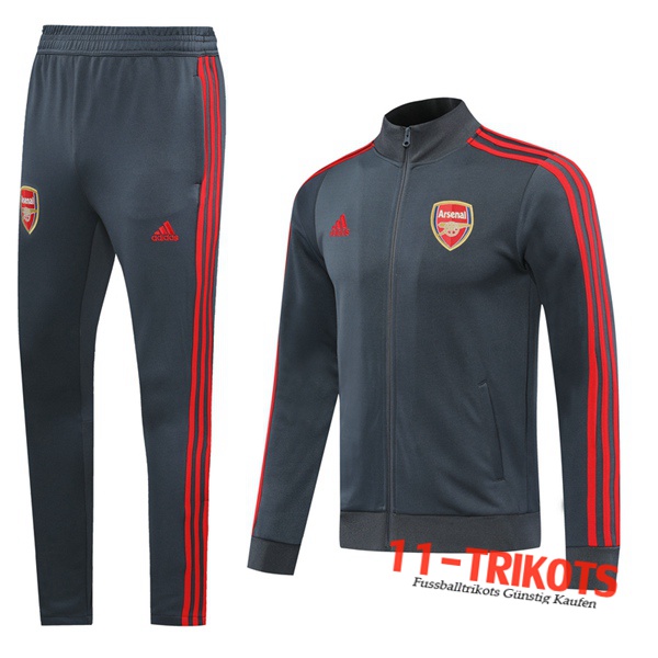 Neuestes Fussball Arsenal Trainingsanzug (Jacke) Grau 2020 2021 | 11-trikots