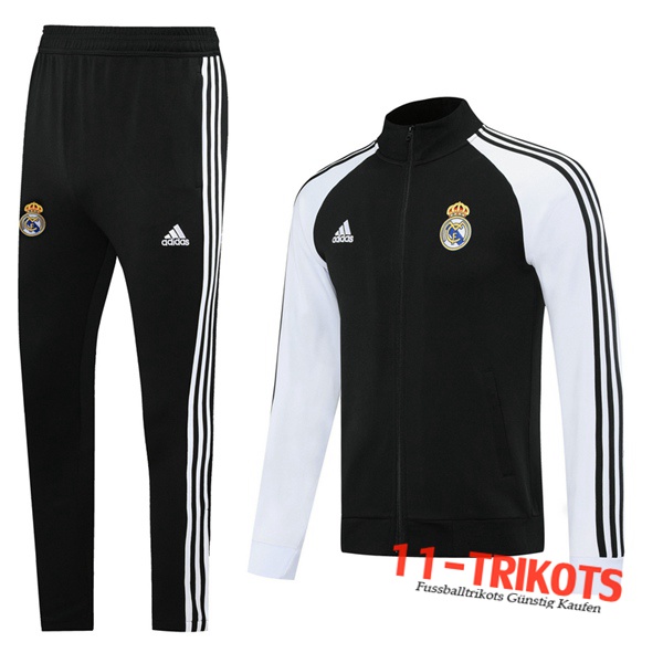 Neuestes Fussball Real Madrid Trainingsanzug (Jacke) Schwarz 2020 2021 | 11-trikots