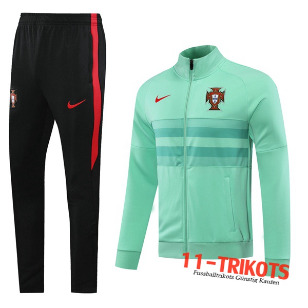 Neuestes Fussball Portugal Trainingsanzug (Jacke) Grün 2020 2021 | 11-trikots