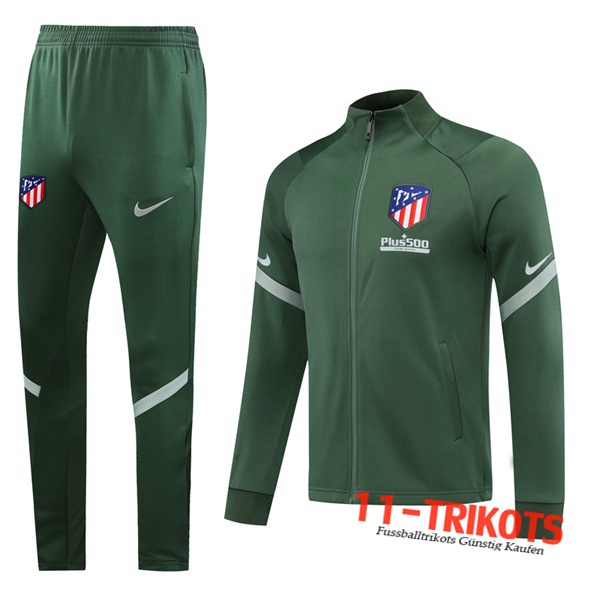 Neuestes Fussball Atletico Madrid Trainingsanzug (Jacke) Grün 2020 2021 | 11-trikots