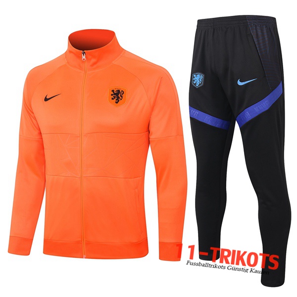 Neuestes Fussball Niederlande Trainingsanzug (Jacke) Orange 2020 2021 | 11-trikots