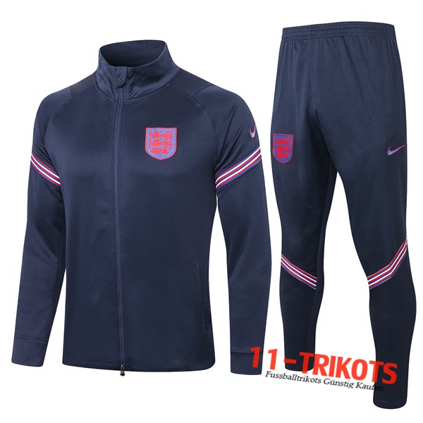 Neuestes Fussball England Trainingsanzug (Jacke) Blau Royal 2020 2021 | 11-trikots