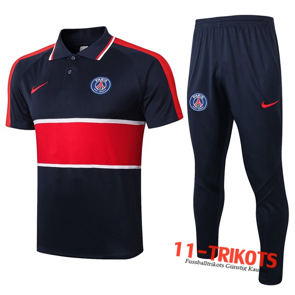 Neuestes Fussball Paris PSG Poloshirt + Hose Blau Royal Rot 2020/2021