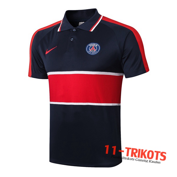 Neuestes Fussball Paris PSG Poloshirt Blau Royal Rot 2020/2021