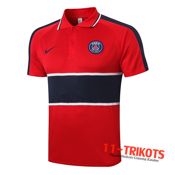 Neuestes Fussball Paris PSG Poloshirt Rot 2020/2021