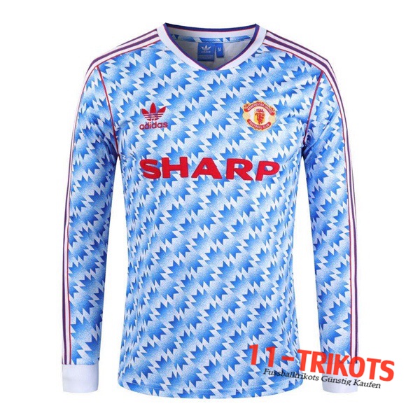 Manchester United Retro Auswärtstrikot Langarm 1990/1992