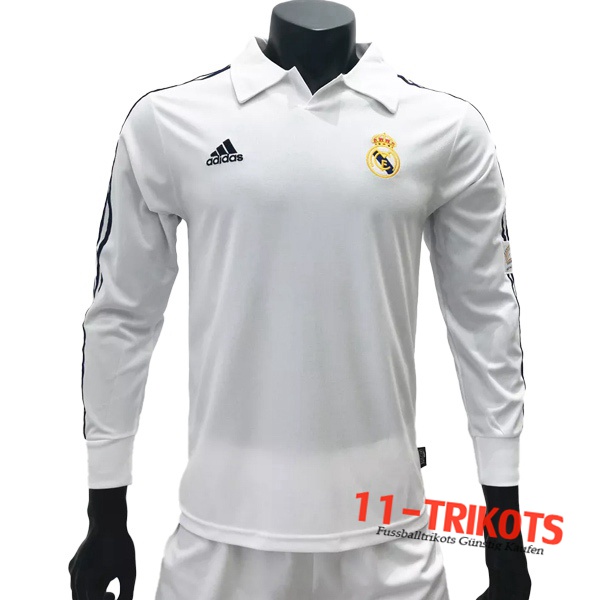 Real Madrid Retro Heimtrikot Langarm 2001/2002